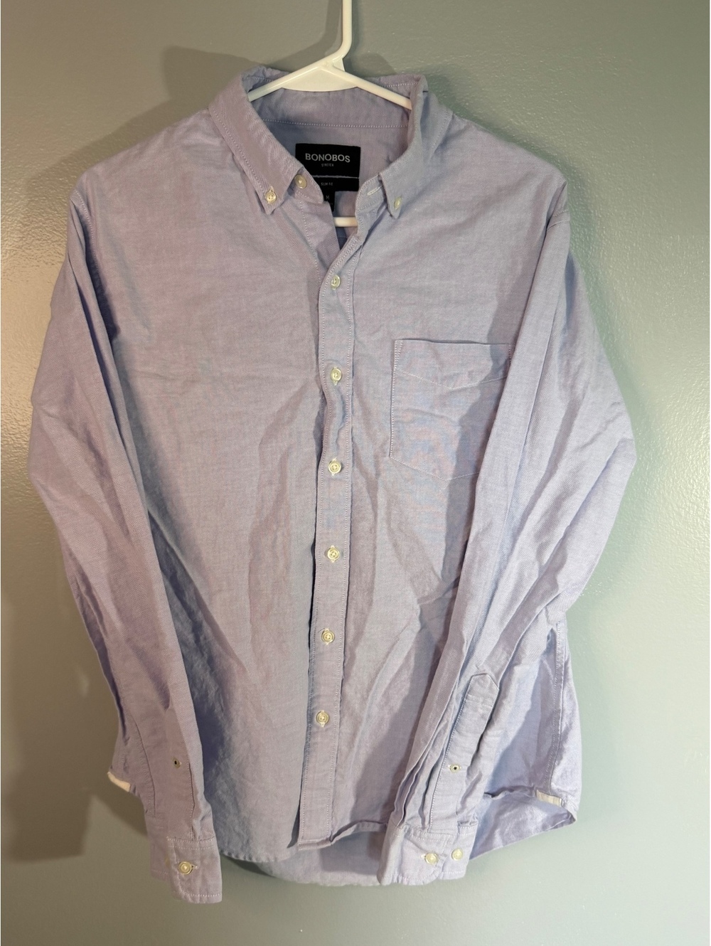 Bonobos Slim Fit Light Purple Button-Down Shirt - Medium